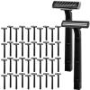 CXYARY 110 Pcs Twin Blade Disposable Razors With Clear Safety Cap, Shaving Razors Bulk for Men &Women, Stainless Steel Blade, Multipurpose Portable Shave Razor for Bathing Hotel Travel, Black view 1