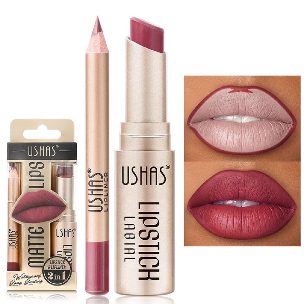 Generic Lip Liner and Lipstick Set, 12 Colors, Non-stick Cup, Long-lasting and Waterproof, Matte Finish (7)