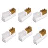 Airgoesin 6pcs Bur Cleaning Brass Wire Nylon Brush Dental Nail File Nail Drill Suitable for Cleaning Paint Rust Dirt, Adhesive Tab on The Back view 1