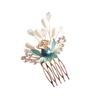 Beatifufu Bridal Hair Comb Manmade and Crystals Elegant Green Wedding Headpiece for Special Occasions for Brides Parties and Anniversaries view 1