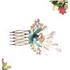 Beatifufu Bridal Hair Comb Manmade and Crystals Elegant Green Wedding Headpiece for Special Occasions for Brides Parties and Anniversaries view 3