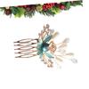 Beatifufu Bridal Hair Comb Manmade and Crystals Elegant Green Wedding Headpiece for Special Occasions for Brides Parties and Anniversaries view 4