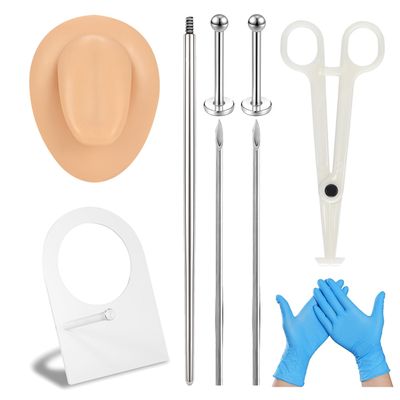 6ixGosh Soft Silicone Body Parts Model Elegant DIY Body Piercing Kit Human Body Part Displays Set Silicone Ear Mouth Nose Eye Tongue Navel Model for Piercing Practice and Jewelry Display, Tongue