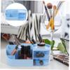 Amosfun Makeup Desk Organizer with Drawers Large Capacity Storage Box for Cosmetics Stationery and Toiletries for Dresser Bathroom and Desktop Use Blue view 3