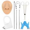 6ixGosh Soft Silicone Body Parts Model Elegant DIY Body Piercing Kit Human Body Part Displays Set Silicone Ear Mouth Nose Eye Tongue Navel Model for Piercing Practice and Jewelry Display, Nose view 1