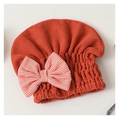 Coral Velvet Bath Accessories with Bowknot Dry Hair Towel Quick-Drying Hair Cap Women Portable (Color : A, Size : 1) (D 1)