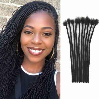 0.2cm Width 4Inch 40 Strands Loc Extension Human Hair 100% Handmade Permanent Real Dreadlock Extensions Human Hair For Women/Men/Kids Can Be Dyed Bleached Curled (width 0.2cm #1B color)