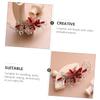 Beatifufu 1pc Red Flower Bridal Hair Clip Floral Headdress for Weddings Versatile Hair Accessory for Brides Flower Girls and Special Occasions view 2