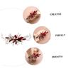 Beatifufu 1pc Red Flower Bridal Hair Clip Floral Headdress for Weddings Versatile Hair Accessory for Brides Flower Girls and Special Occasions view 3