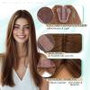 Benehair Hair Toppers for Women Real Human Hair 100% Remy Human Hair Pieces for Women with Thinning Hair 8 * 10cm Lace Silk Base 12 Inch 35g Clip in Hair Extensions Golden Brown view 3