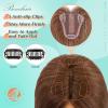 Benehair Hair Toppers for Women Real Human Hair 100% Remy Human Hair Pieces for Women with Thinning Hair 8 * 10cm Lace Silk Base 12 Inch 35g Clip in Hair Extensions Golden Brown view 4