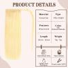 16 inch Ponytail Extension Human Hair 75g #60 Platinum Blonde 100% Remy Human Hair Ponytail Long Straight Wrap Around Ponytail One Piece Hairpiece for Women view 2