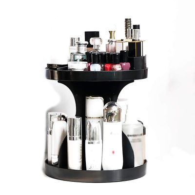 360 Makeup Organizer Rotating Makeup Holder Shelf Spinning Bathroom Organizer Cosmetic Storage Cosmetic Display Case Beautiful Cosmetic Organisers (Color : Black)