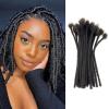 0.8cm 8Inch 20 Strands Loc Extensions Human Hair 100% Handmade Permanent Dreadlock Extensions for Women Men Can Be Curled and Bleached Loc Extension with Needle(width 0.8cm natrual color) view 1