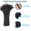 0.8cm 12Inch 40 Strands Loc Extensions Human Hair 100% Handmade Permanent Dreadlock Extensions for Women Men Can Be Curled and Bleached Loc Extension with Needle(width 0.8cm natrual color) view 2