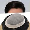 Hair System Toupee for Men Fine Mono Lace Mens Toupee Human Hair Replacement System Durable NPU Monofilament Hair Piece For Men 1B# OFF BLACK9x11 120% medium density view 1
