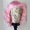 Imeya Pastel Pink Wig Short Curly Bob Wig Free Part, Synthetic Lace Front Short Pink Wigs for Women, Light Pink Short Bob Wig Heat Resistant Fiber Curly Wig for Daily Party Cosplay Costume view 4