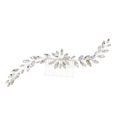 Beatifufu Handmade Rhinestone Hair Comb Bridal Jewelry Comb for Wedding Party Half-up Half-down Elegant for Women