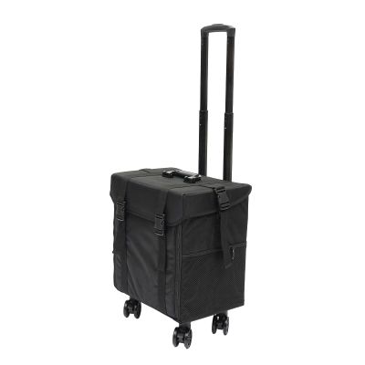 BAIODNB Makeup Rolling Train Case, Professional Makeup Organizer Suitcase Makeup Travel Case with Drawer, Large Makeup Trolley Cosmetology Case on Wheels for Manicurist, Beautician, Black