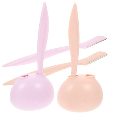 NOLITOY 4pcs Eyebrow Razor Women's Hair Trimmer Kawaii Scissors Face Razor for Women Grooming Tool Eyebrow Supplies