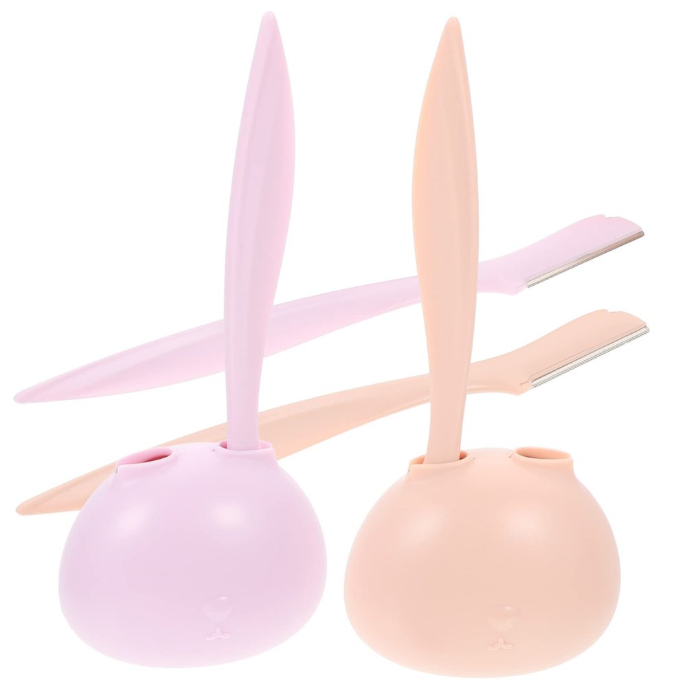 NOLITOY 4pcs Eyebrow Razor Women's Hair Trimmer Kawaii Scissors Face Razor for Women Grooming Tool Eyebrow Supplies