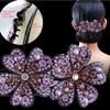 10 Pcs Double Flower Rhinestone Hair Clip For Women Crystal Fancy Hair Clips Thick Long Decorative hair Accessories view 2