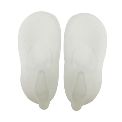 Outanaya Silicone Gel Moisturizing Boat Socks for Cracked Heels and Dry Feet Anti-Cracking Breathable and Non-Toxic Protective Silicone Socks White Reusable and Compatible with All Shoe Types