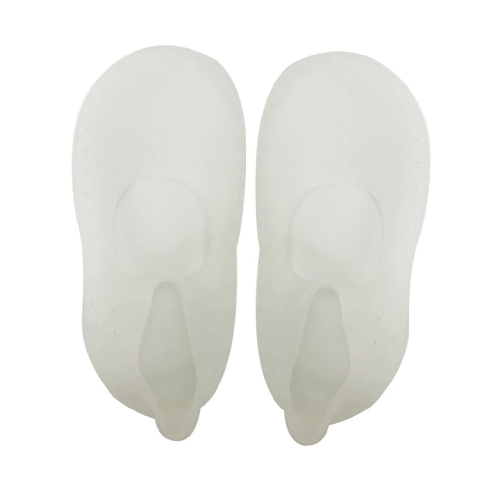 Outanaya Silicone Gel Moisturizing Boat Socks for Cracked Heels and Dry Feet Anti-Cracking Breathable and Non-Toxic Protective Silicone Socks White Reusable and Compatible with All Shoe Types
