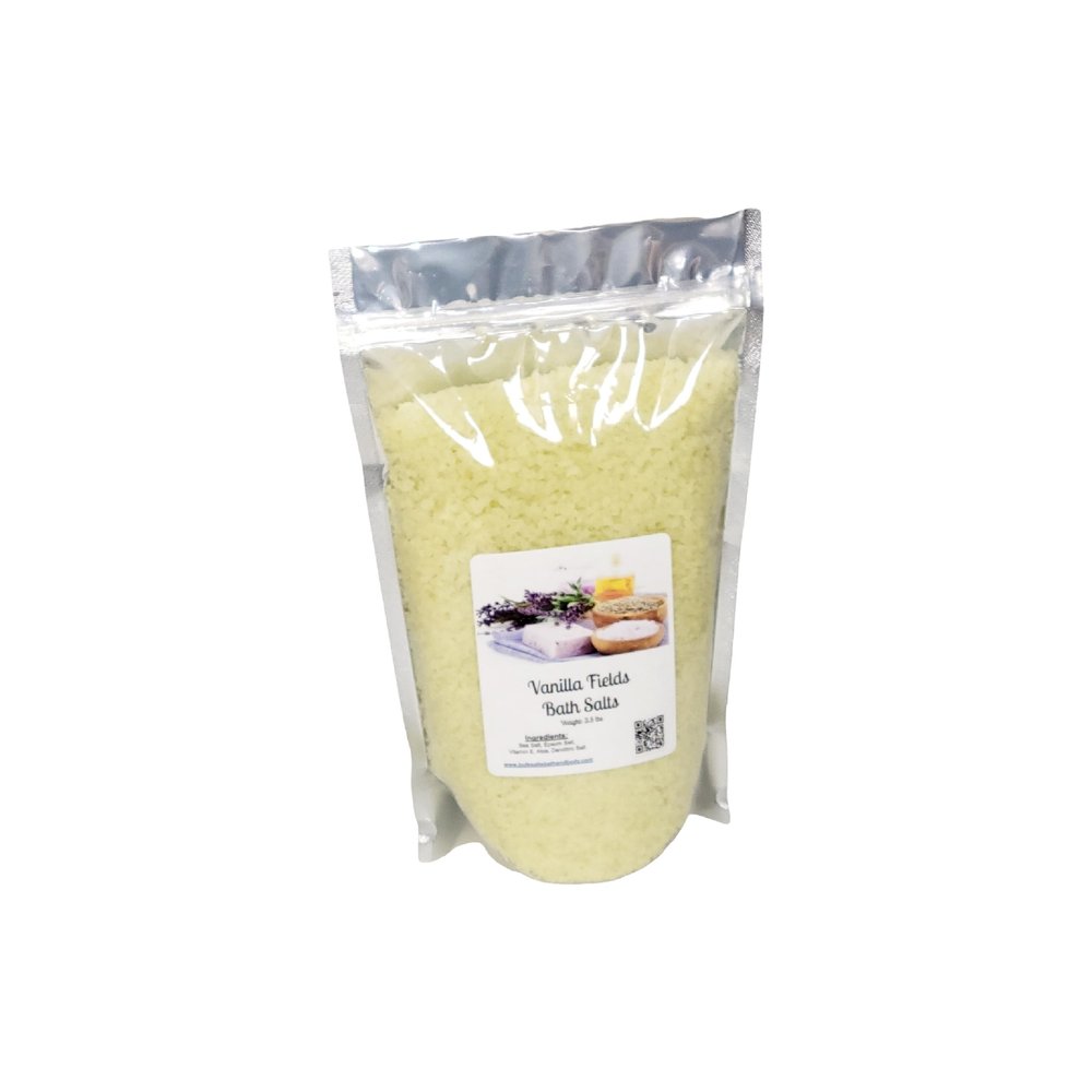 Bath Salts | 4lb Bag (64oz.) | Choose Your Scent | Epsom Salt | Sea Salt| Bathing | Body Care | Beauty | Relaxation | Spa | Pedicure | Manicure | Soak (Vanilla Fields)