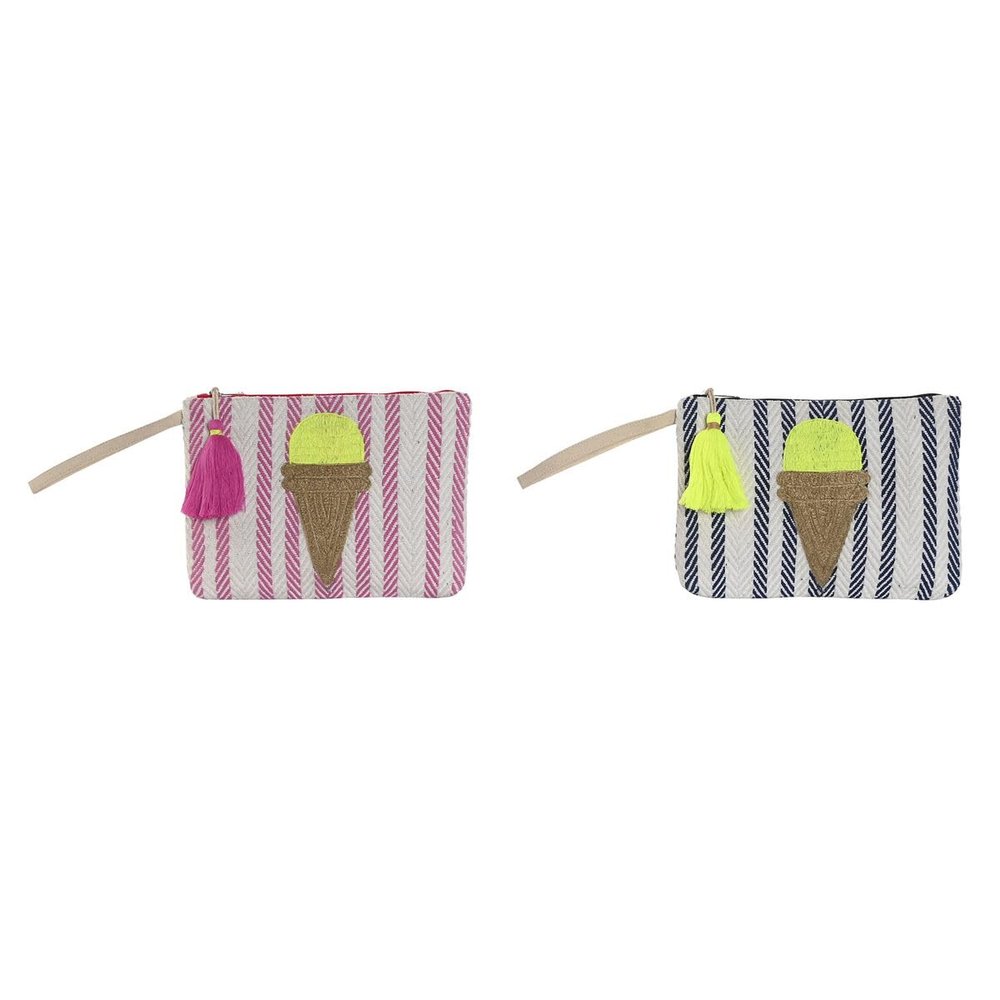 Home ESPRIT Toiletry Bag Blue Pink 26 x 2 x 19 cm (2 Units), Multicoloured