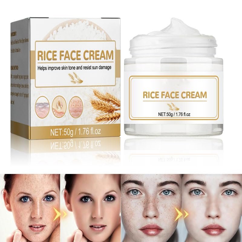 PEYNIR 1/2/3/5pcs crema de arroz para blanquear la piel,crema para las manchas de la cara,Cremas para Las Manchas de La Cara Oscuras, crema de arroz para la cara blanquear (1pcs,50ml)