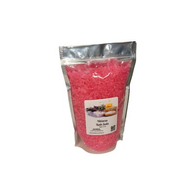 Bath Salts | 4lb Bag (64oz.) | Choose Your Scent | Epsom Salt | Sea Salt| Bathing | Body Care | Beauty | Relaxation | Spa | Pedicure | Manicure | Soak (Hibiscus)
