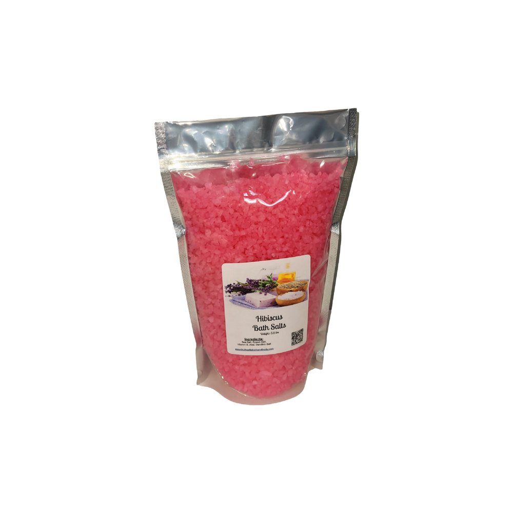Bath Salts | 4lb Bag (64oz.) | Choose Your Scent | Epsom Salt | Sea Salt| Bathing | Body Care | Beauty | Relaxation | Spa | Pedicure | Manicure | Soak (Hibiscus)