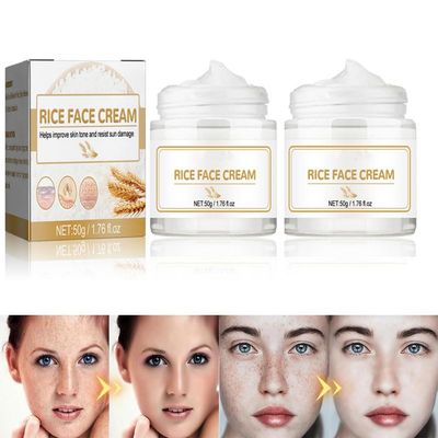 1/2/3/5pcs crema de arroz para blanquear la piel,crema para las manchas de la cara,Cremas para Las Manchas de La Cara Oscuras, crema de arroz para la cara blanquear (2pcs,50ml)