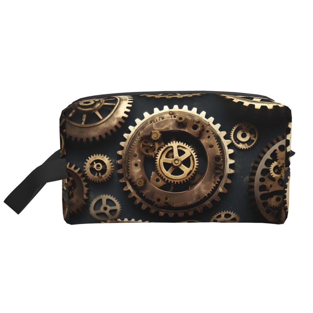 Ogniwo Steampunk Gears Toiletry Bag, Makeup Cosmetic Bag, Travel Bag For Toiletries, Storage Bag With Zipper