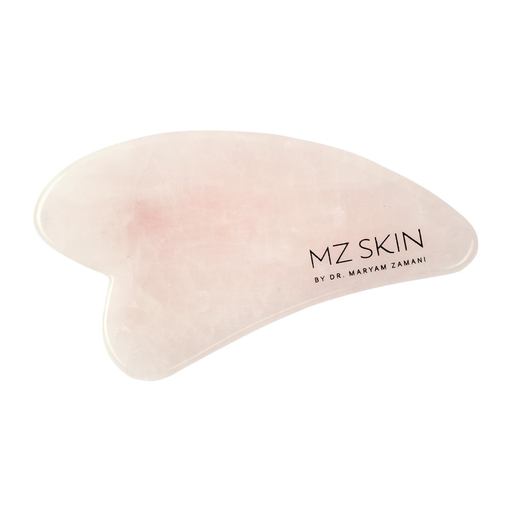 MZ Skin Rose Quartz Gua Sha Tool 1-Unit Facial Sculpting Massage Stone for Lymphatic Drainage and Circulation, Lift, Plump & Tone