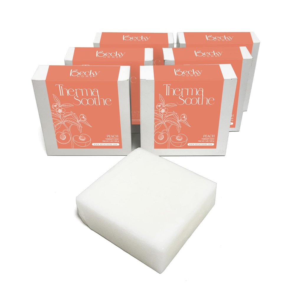 Becky Home 6lb Peach Scented Paraffin Wax, Paraffin Wax for Hand and Feet, Use with any Paraffin Wax Machine for Hand and Feet, Paraffin Wax Refills for Paraffin Baths, Parrafin Wax Blocks