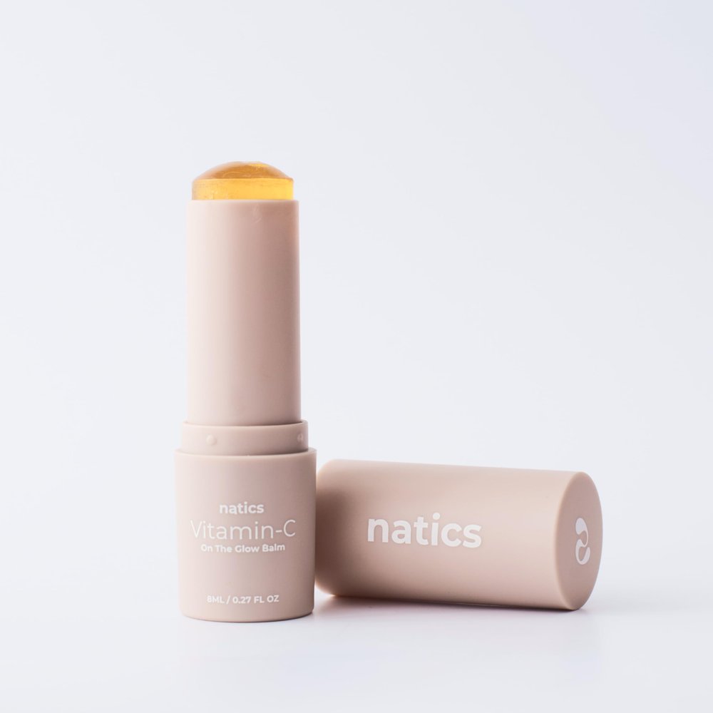 Nactics On-the-Glow Vitamin C Balm  Radiance-Boosting with Squalane & Jojoba  Dewy Skin Moisturizer for All Skin Types  Vegan, Clean and Compact - 8ml