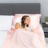 Dreamaway Self Tan Sleep Sack Silky Satin Travel Sheet with Sewn-in Pillow Holder, 2 Easy Access Zippers and Bonus Pillow Case Spray Tanning Lotion Stain Protection view 4