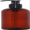 16 oz Amber Boston Plastic Bottles with Pump Cap BPA Free - Shampoo, Lotion, Liquid Soap, Air Fresheners, Hand Cleaner, Massage Oils (5 Pack) view 2