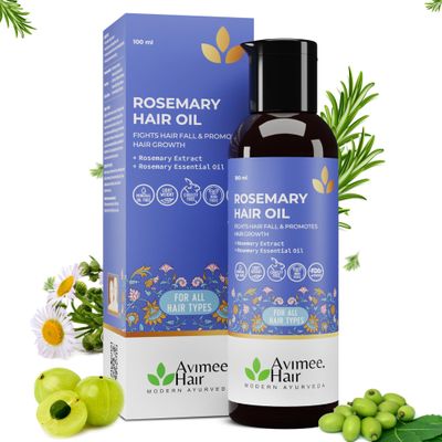 AVIMEE HERBAL Rosemary Hair Oil | For Hair Growth, Hair Fall Control and Dandruff | 100% Pure & Natural | Mineral Oil Free | 100mL