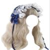 TTYAO REII Lace Headband Lolita Maid Cosplay Headband Headdress Women Vintage Lolita Hair Accessories (Navy Blue) view 1