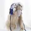 TTYAO REII Lace Headband Lolita Maid Cosplay Headband Headdress Women Vintage Lolita Hair Accessories (Navy Blue) view 2