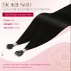 Moresoo Nano Hair Extensions Human Hair Jet Black Long Straight Nano Ring Hair Extensions Human Hair Black Invisible Add Length Or Volume 50S/50G 18 Inch view 2