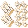 Gogogmee 10pcs Hair Side Combs: Blank Wire Slide Combs 5 Teeth Gold Metal DIY Crafting Hair Clip Headpiece French Twist Updo Bun Holder Accessories view 1