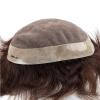 GRFIT Men Toupee Brown Men's Toupee Poly Coating Fine Mono NPU Hairpieces Straight Indian Human Hair Mens Human Hair Replacement Systems Men Hair Tropper (Color : 30mm Wave Toupee 120%, Size : 6x9) view 4