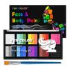 10 Color Rainbow Face Painting Kit - Split Cake Water Activated Palette, Washable Face paint for Kids & Adults. Perfect for Halloween, Party, Cosplay & Body Painting (02#) view 1