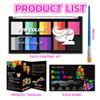 10 Color Rainbow Face Painting Kit - Split Cake Water Activated Palette, Washable Face paint for Kids & Adults. Perfect for Halloween, Party, Cosplay & Body Painting (02#) view 3