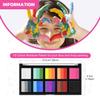 10 Color Rainbow Face Painting Kit - Split Cake Water Activated Palette, Washable Face paint for Kids & Adults. Perfect for Halloween, Party, Cosplay & Body Painting (02#) view 4