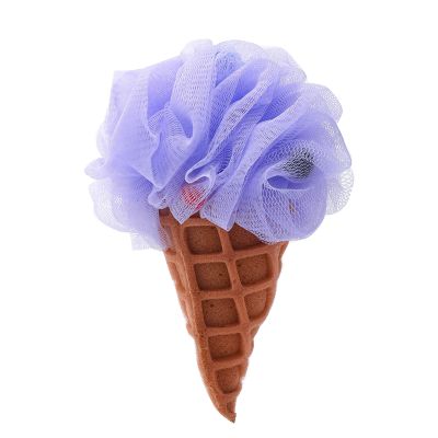KSTZGTA Ice Cream Bath Sponge Body Scrubber Loofah Mesh-Ball for Body Wash Bathroom Men Women Cleaning Accessories Shower Sponge for Body, Purple
